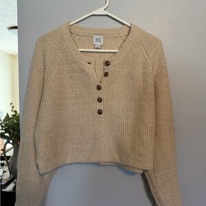 Women's BDG Cropped Beige Sweater